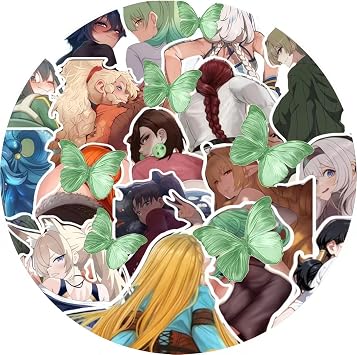 60pcs Anime Girl Stickers-Nake Cartoon Girl Vinyl Decals for Men - Car, Truck, Laptop, Motorcycle Accessories