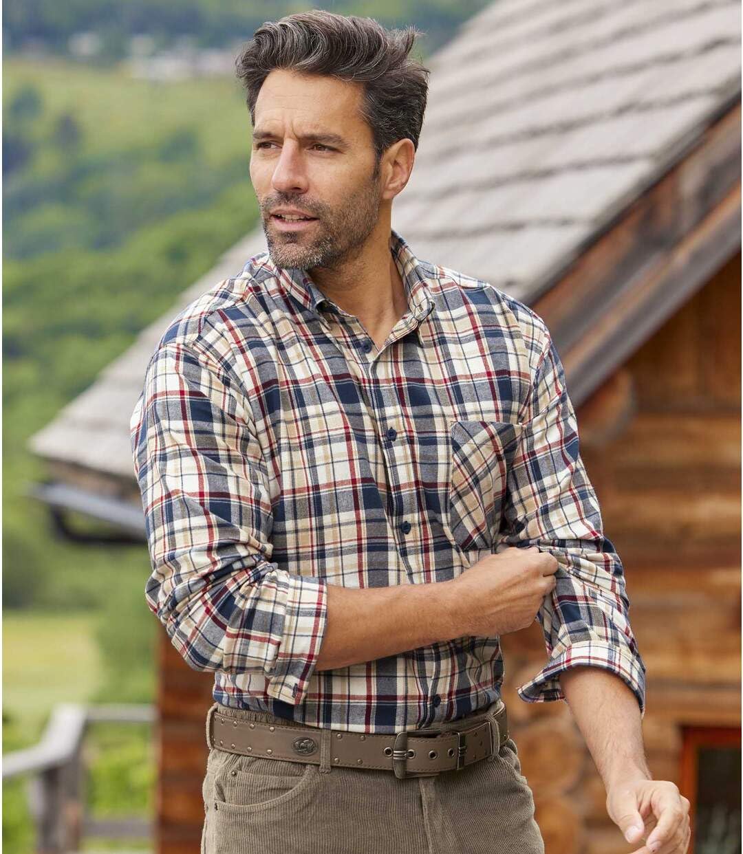 ATLAS FOR MEN - Camicia a Quadri in Flanella - Manica Lunga - Disponibile nelle Taglie Grandi