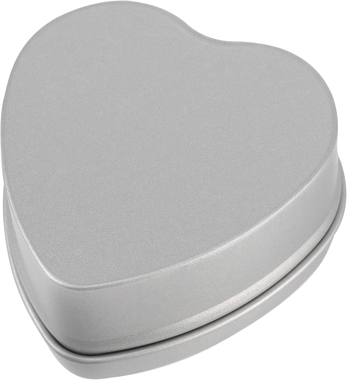 ZEONHAK 40 Pack 2oz Heart Shaped Metal Tin Cans, Small Candle Tins with Clear Window Lids, Empty Heart Shaped Candle Metal Tins for Candle Making, Candies, Gifts and Treasures, Silver