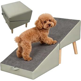 Pet Step Dog Stairs, Dog Ramp Stairs, Dog Step for Dogs and Cats, Foldable, Load Capacity 220.5 lbs 100 kg, Anti-Slip, Compact Storage, For Dogs, Nursing Care, Elderly Dogs, Fall Prevention, Sofa