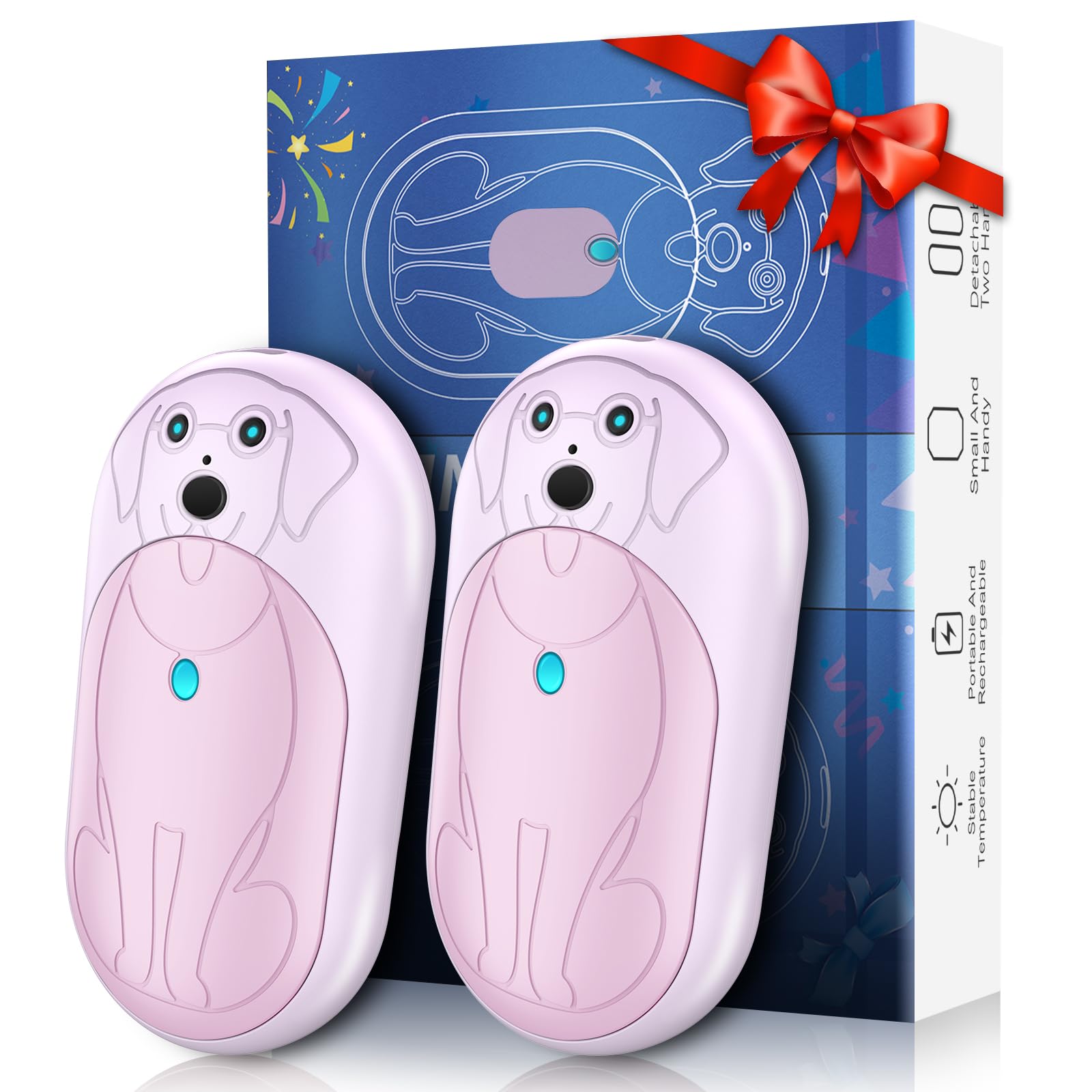 Rechargeable Hand Warmers 6000mAh Portable: Aleath Warm Gifts for Outdoor Hunting Camping - 2 Pack Electric Hot Handwarmers for Women Men