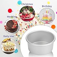 Vista 4 de TAOUNOA Molde para pasteles de 4 pulgadas, juego de 6, mini moldes de aluminio para tartas de queso, moldes antiadherentes pequeños redondos