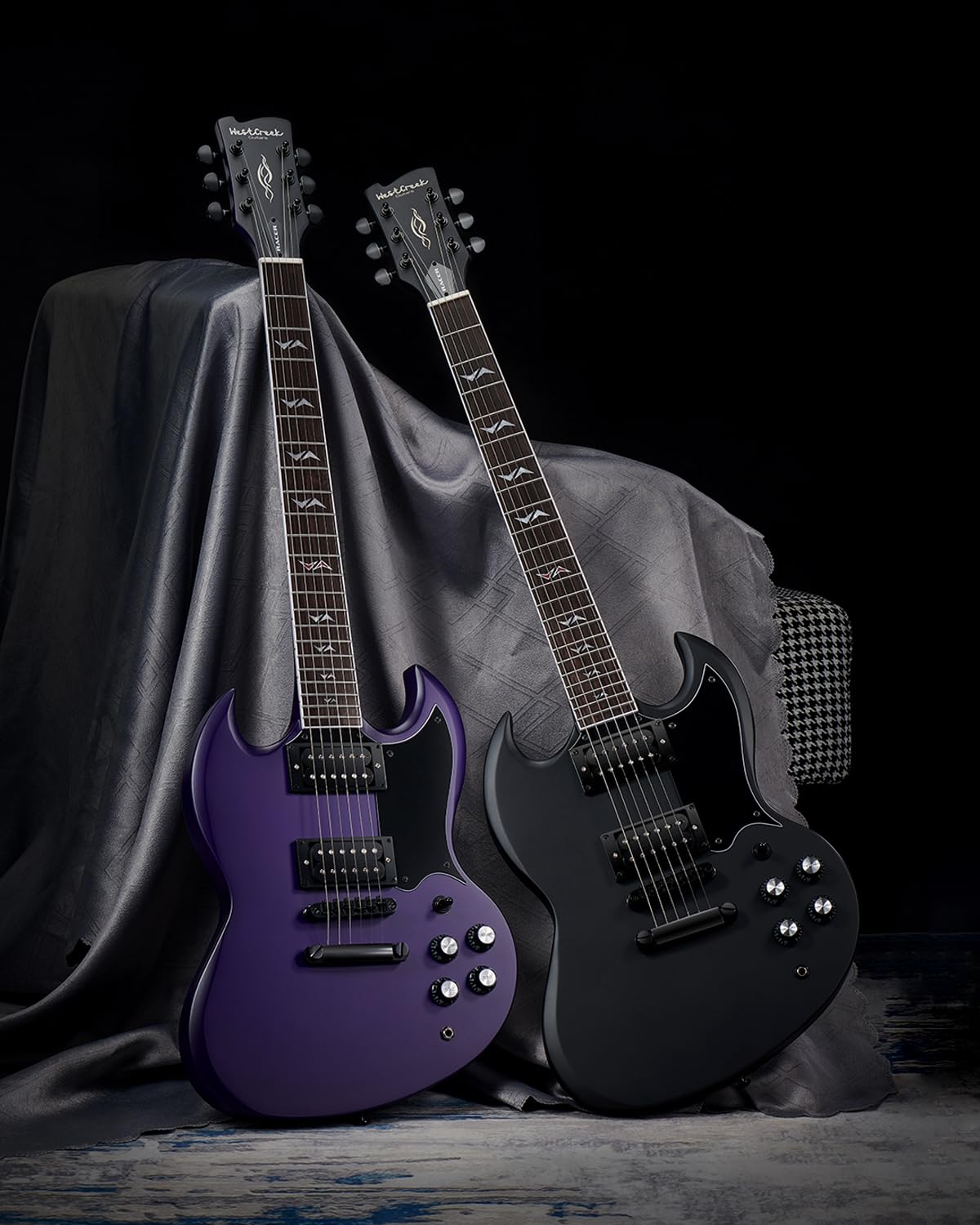 Amazon.co.jp: WestCreek RACER ソリッドボディエレキギター、ダブル