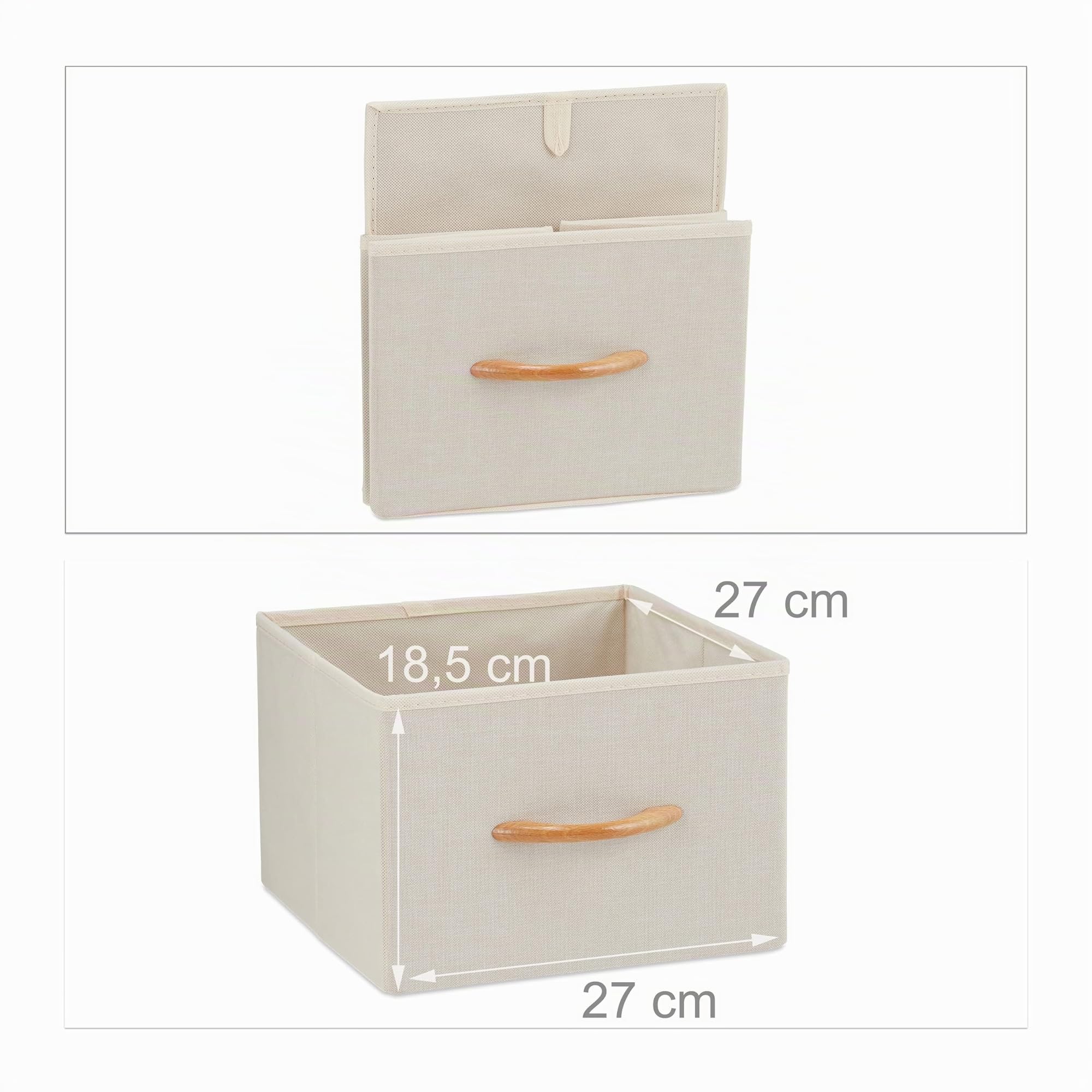 relaxdays Cassettiera con 4 Scomparti in Tessuto, Sottile, con Maniglie, ripiano, 99,5 x 31 x 31,5 cm, Marrone Mobiletto con 4 Tiretti Pieghevoli, HLP, Acciaio, Poliestere, Pannelli MDF, f