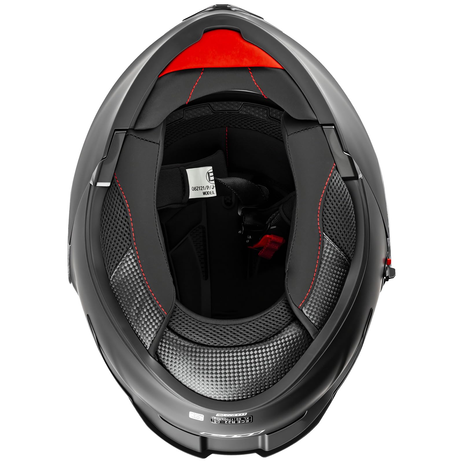 ILM Składany kask motocyklowy Mężczyźni Kobiety ECE 22.06 z podwójnym wizjerem kask integralny model FF959, matowa czerń, M