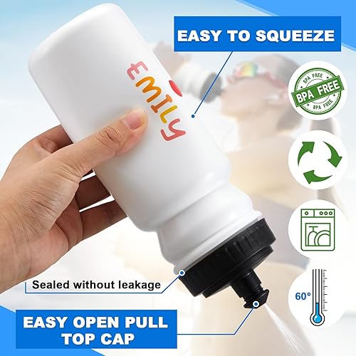 Miniatura 3 de Suclain 7 unidades de botellas de agua con botellas de 20 onzas y calcomanías, botella de agua deportiva de boca ancha, botellas de equipo