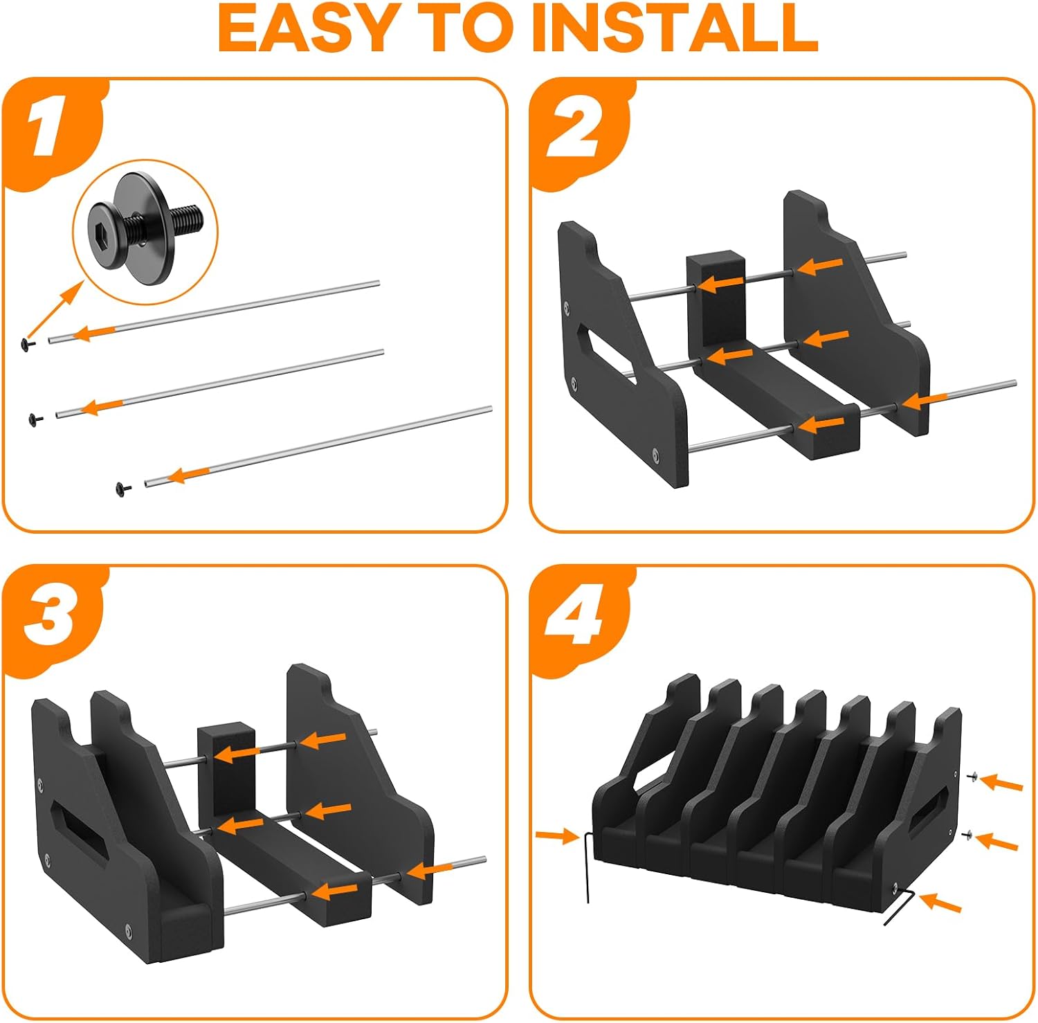 JBBTOOL Foam Pistol Rack for Gun Safe, Gun Cabinet Accessories, 6 Slots Soft Foam Handgun Storage Organizer, Anti-Slip Revolver Firearm Stand Display Holder