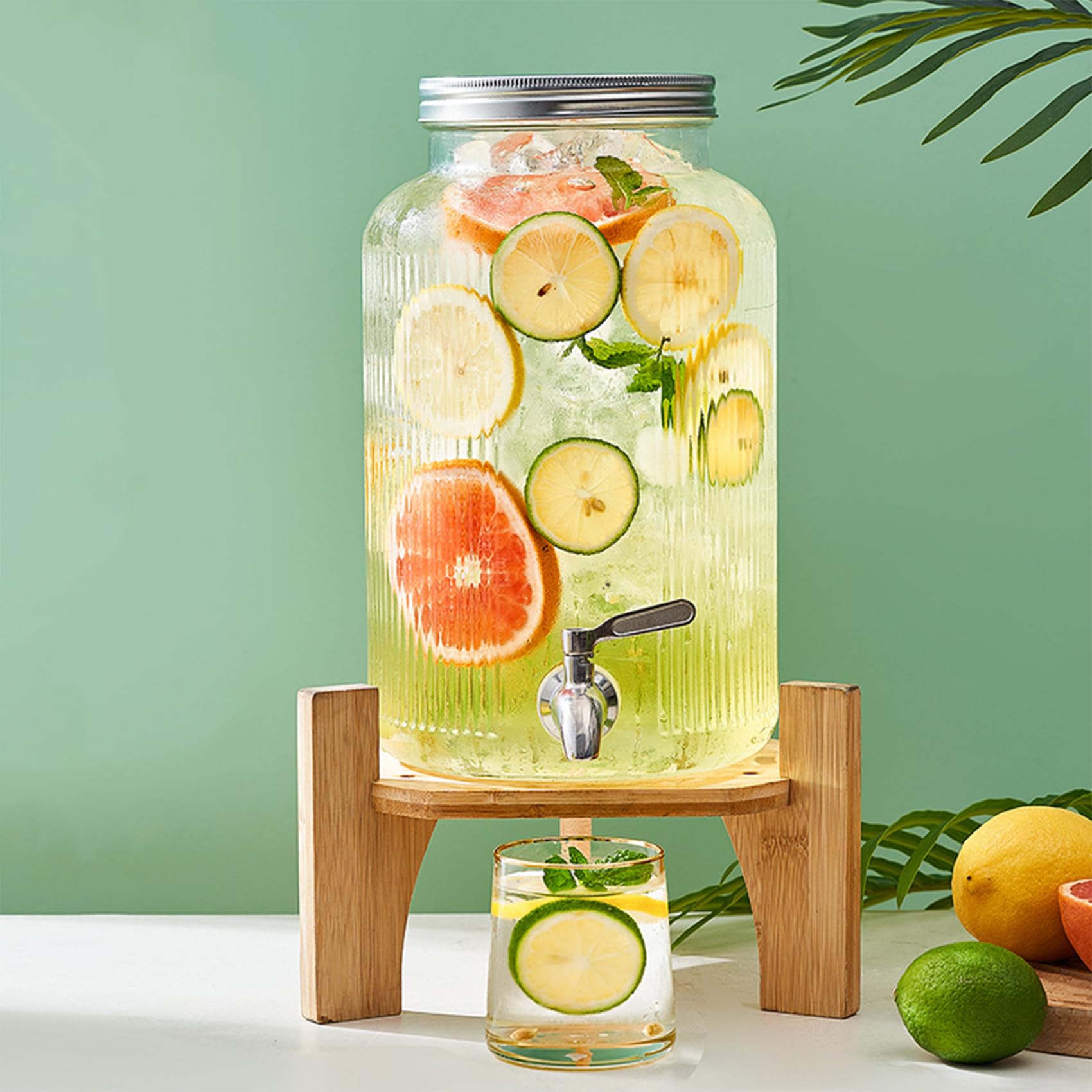 Amazon｜ドリンクサーバー 冷水筒 ガラス ドリンクピッチャー 2.5L/4L