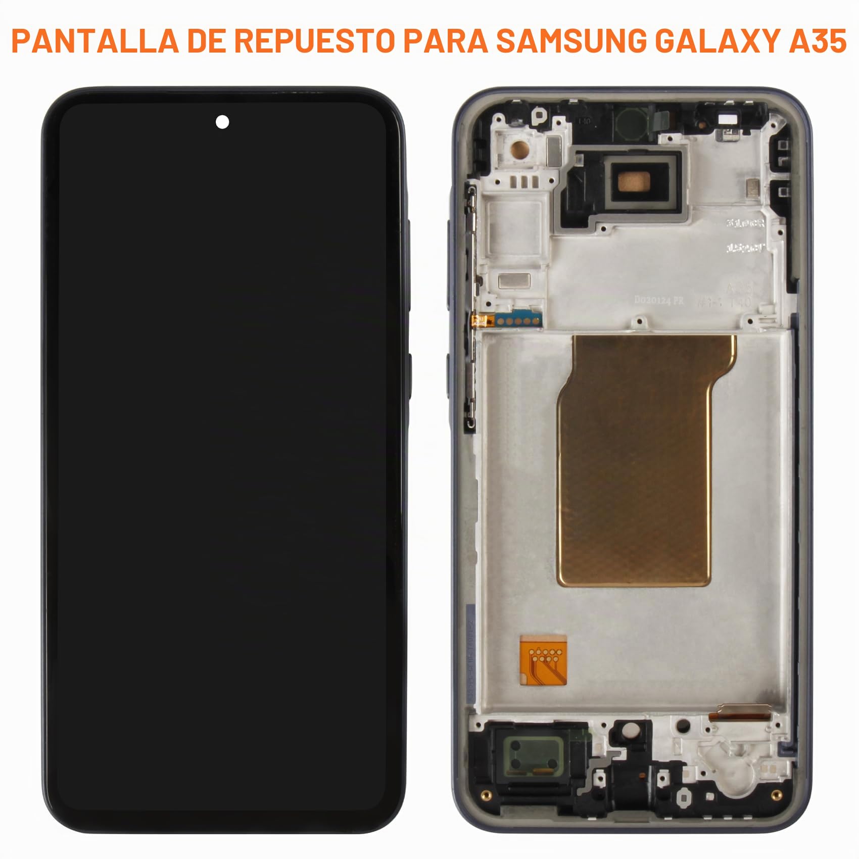 Pantalla LCD para Samsung A35 5G Pantalla LCD para Samsung Galaxy A35 5G SM-A356 SM-A356E SM-A356B Incell 6.6" Pantalla de repuesto táctil y reparación (negro con marco, sin huellas)