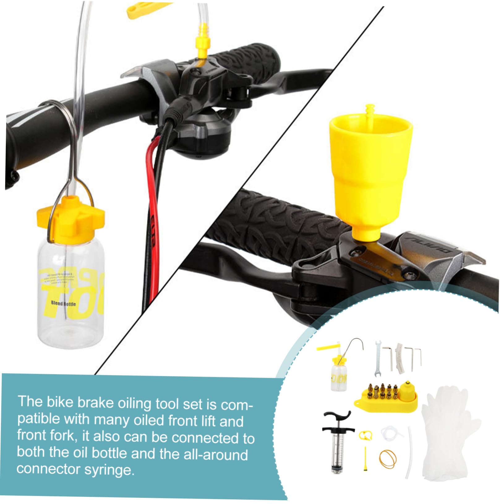 ibasenice Outil D'huile De Frein à Disque Hydraulique Kit De Frein Huile De Frein Vélo Outil De De Graissage Freins à Disque Outil De Purge Kit De Purge Plastique