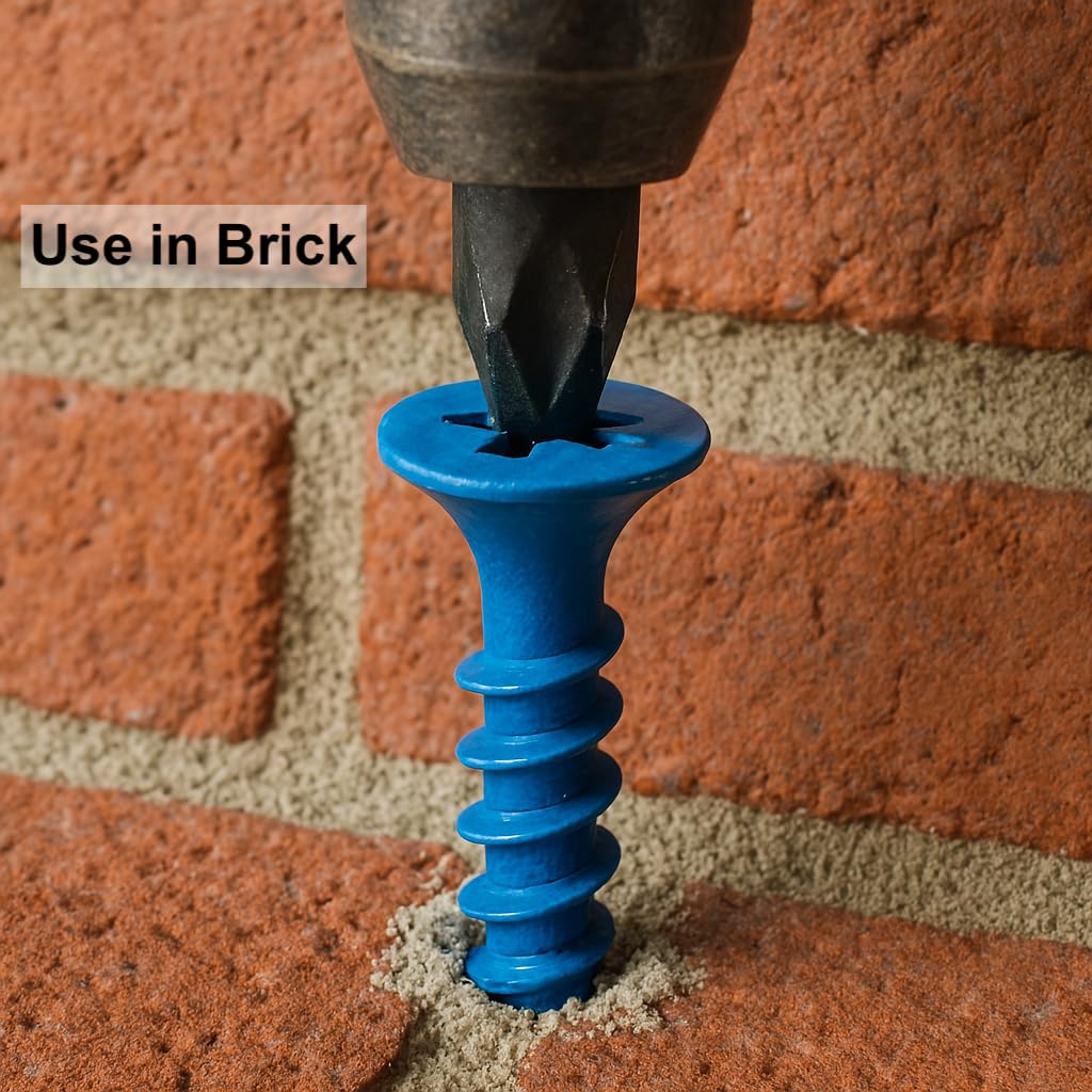100 Qty 1/4" x 2-3/4" Flat Head Phillips Diamond Tip Concrete Screws to Anchor Masonry, Block & Brick (BCP495)