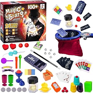 VIANBYE Magic Kit for Kids - 24 in 1 Magic Tricks Magician Starter Set with Video Instructions for Easy Learning, Christma...