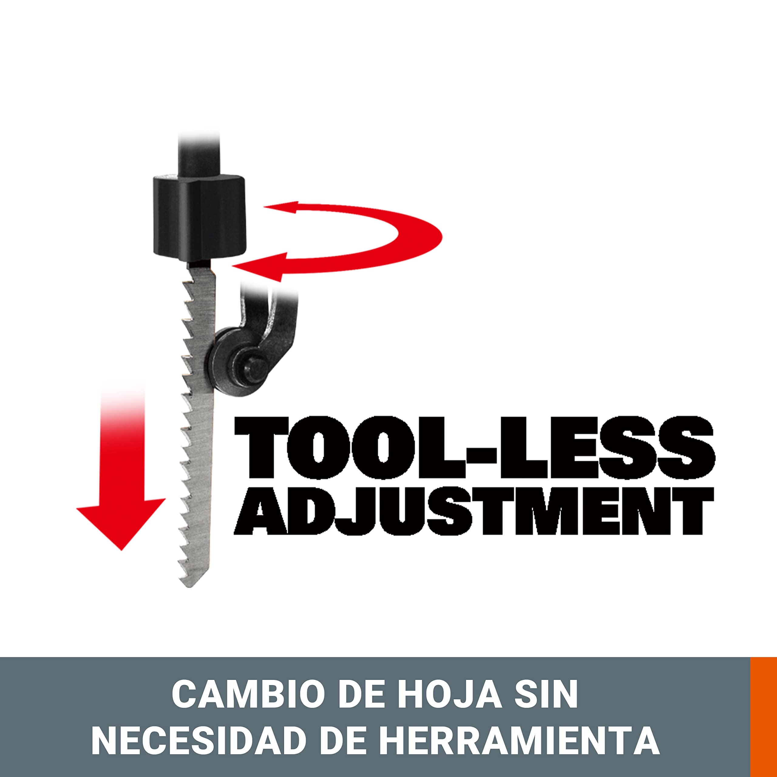 WORX Sierra de calar 20V Máx. | WX543.9 | Sistema de penduleo de 4 posiciones | Sin batería ni cargador | Cambio rápido de hoja| Luz LED | 24mm de corte | Caja de cartón |