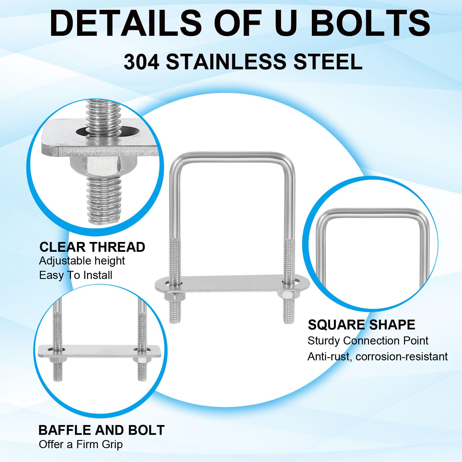 PATIKIL Square U-Bolts - Image 3