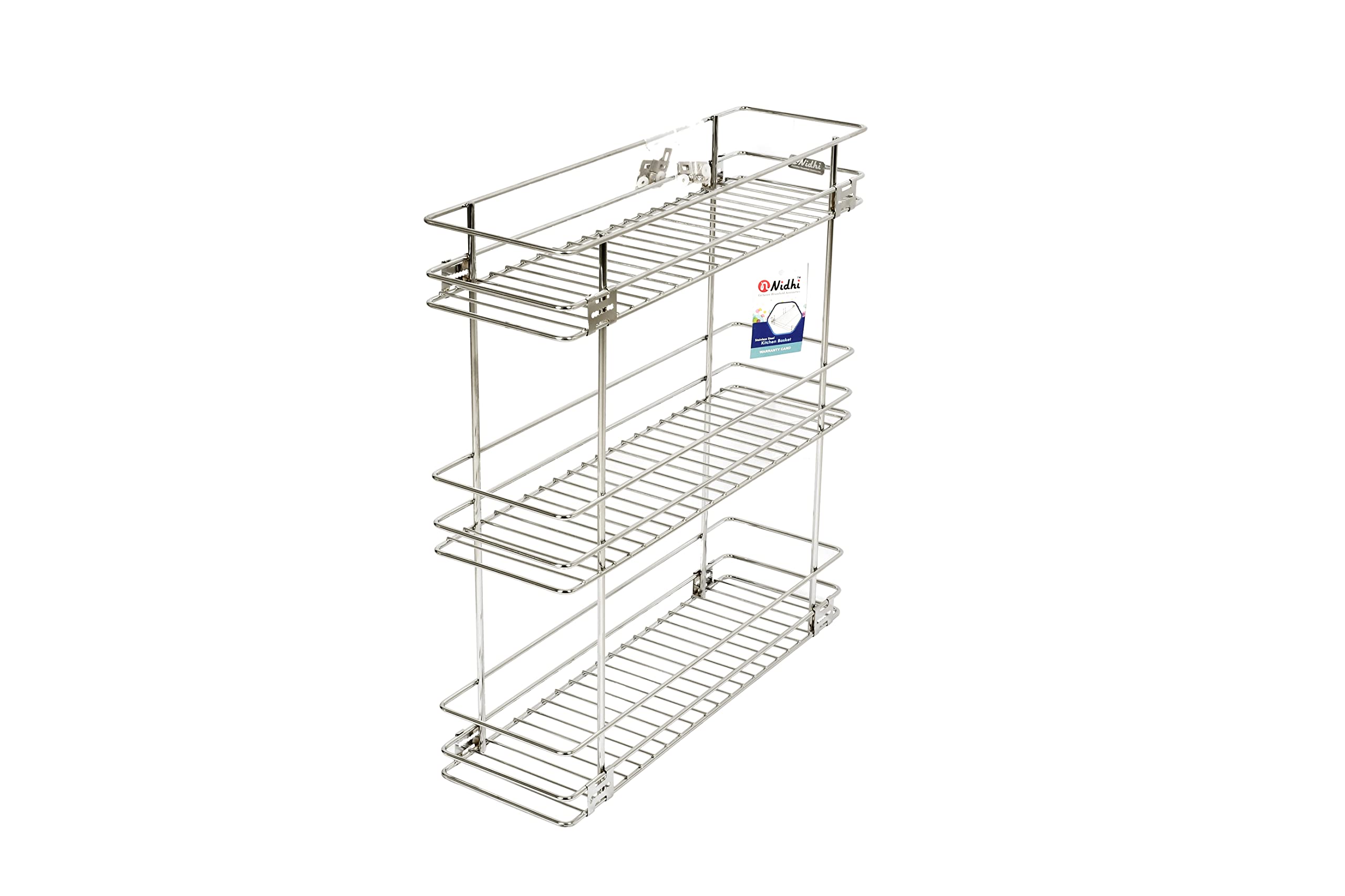Buy NNIDHI Stainless Steel Modular Bottle Pullout Basket for Modular Kitchen Double Pullout