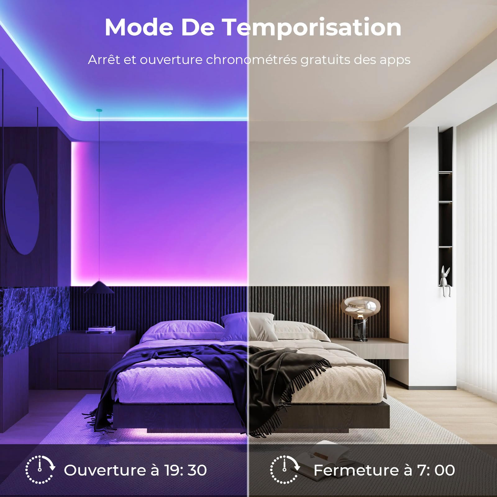 10M Wifi COB RGB Ruban Led Chambre 576led/M 5760leds 24V Bande LED fonctionne avec Google Home assistant/Alexa,Rubans à LED dimmable Led Strip avec télécommande