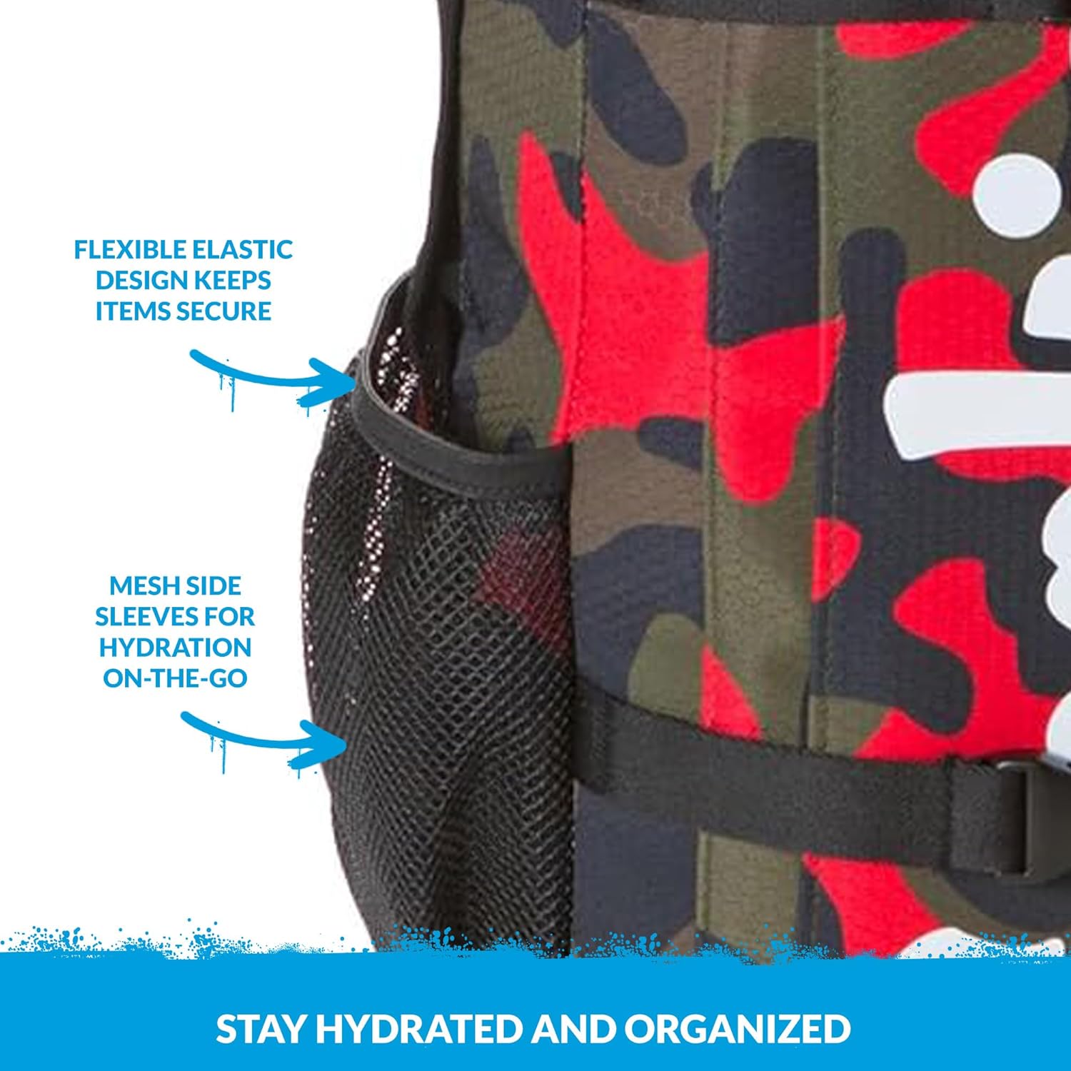 COOKIES Non-Standard Ripstop Nylon Backpack – Durable Tear-Resistant Bag with Heavy-Duty Zippers, Mesh Side Pockets, Adjustable Straps & Laptop Storage – Stylish Streetwear Travel Backpack - Black - Image 5