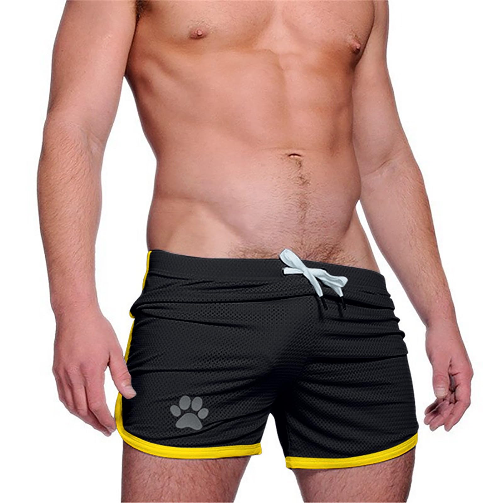 Mens Running Shorts Summer Casual Drawstring Beach Shorts Gym Workout Athletic Sports Shorts with Pockets