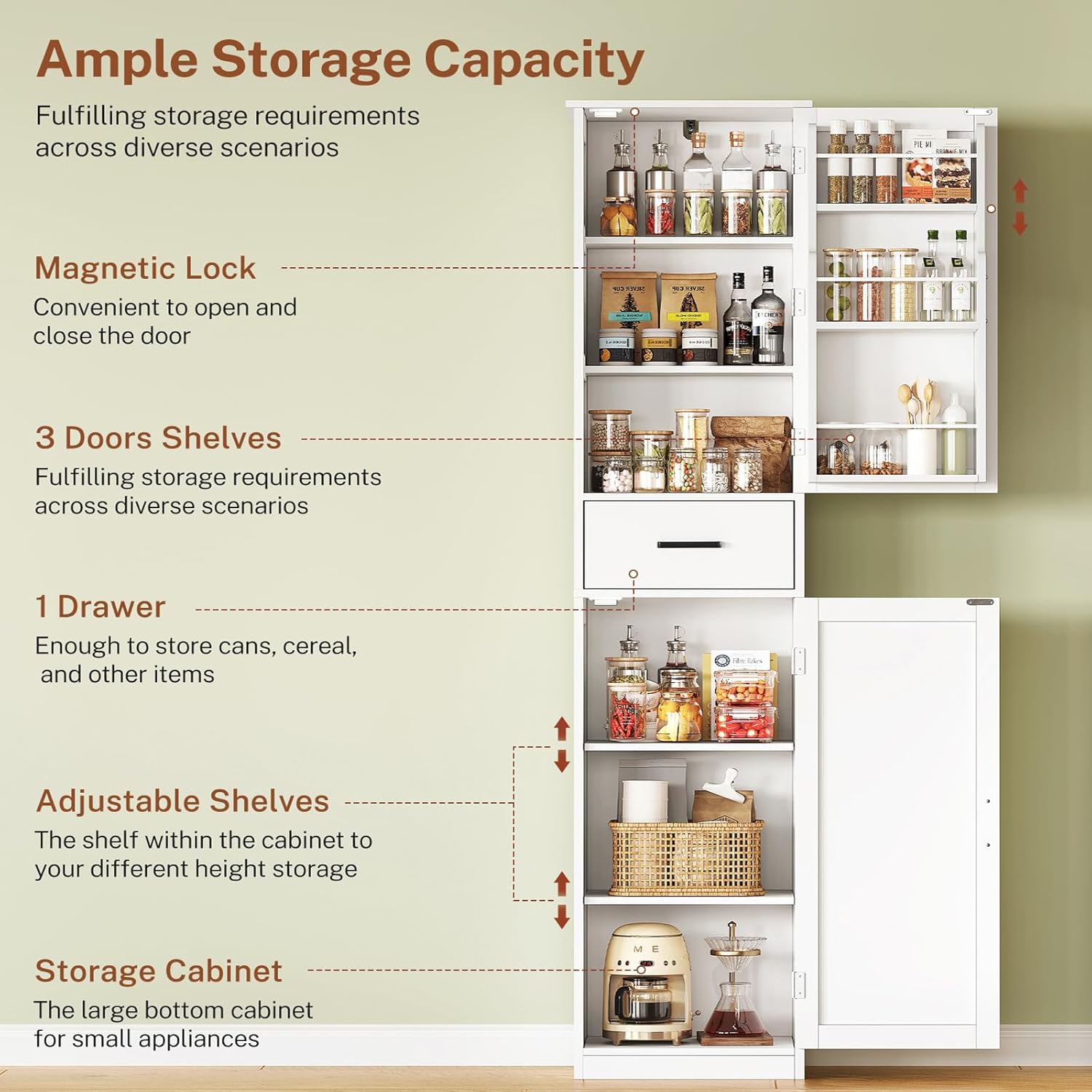 Efficient and Versatile Kitchen Storage Cabinet