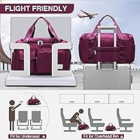 Vista 4 de Pequeña bolsa de gimnasio para mujer, bolsa de viaje con compartimento para zapatos