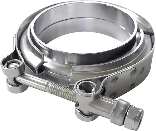 Miniatura 3 de Abrazadera de banda en V de 3 pulgadas, abrazadera de perno universal de banda en V de acero inoxidable de 3 pulgadas con brida plana para tubos de