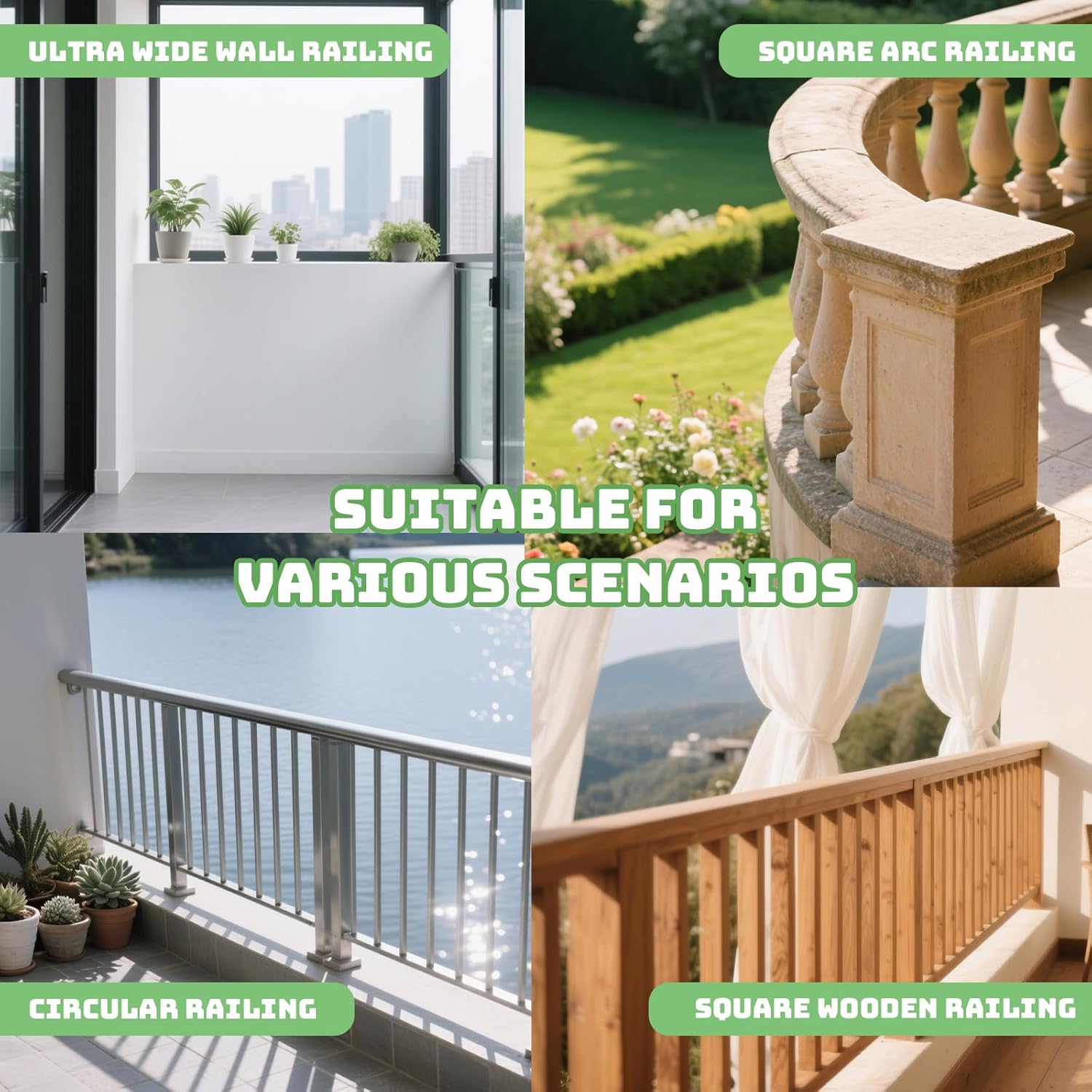 Window Box Brackets, 6 Pack Adjustable Planter Box Brackets, Heavy Duty Iron Flower Box Bracket for Deck Railing with Bottom Support, for Balconies, Fences, and Gardens