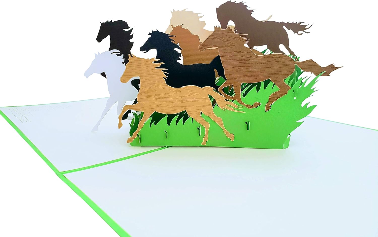 iGifts And Cards Inspirational Wild Horses 3D Pop Up Greeting Card, Majestic, Colt, Pony, Mustang, Stallion, Half-Fold - Image 3