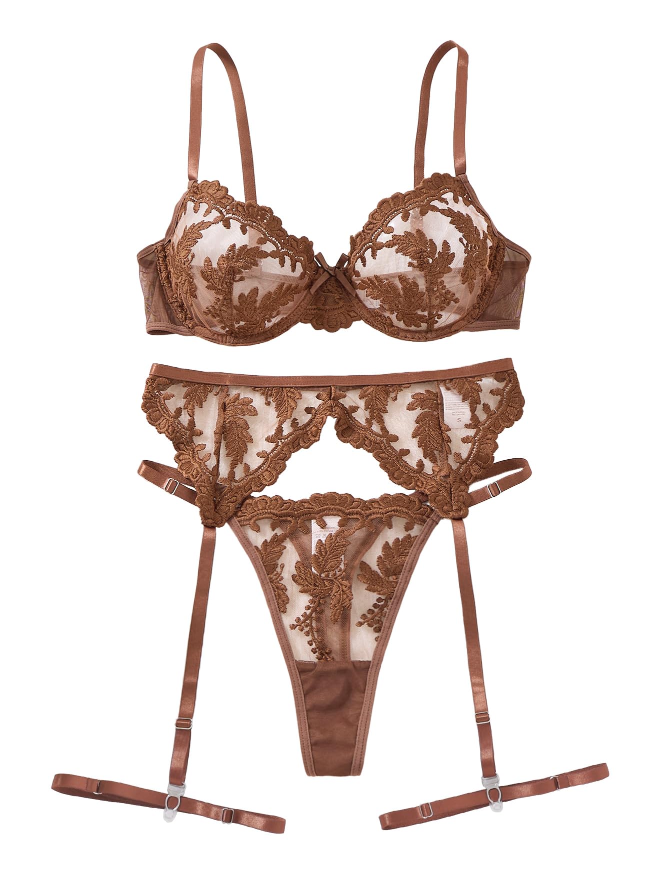 Lilosy Sexy Lingerie Set 3 Piece Women Outfit Bra and Panty