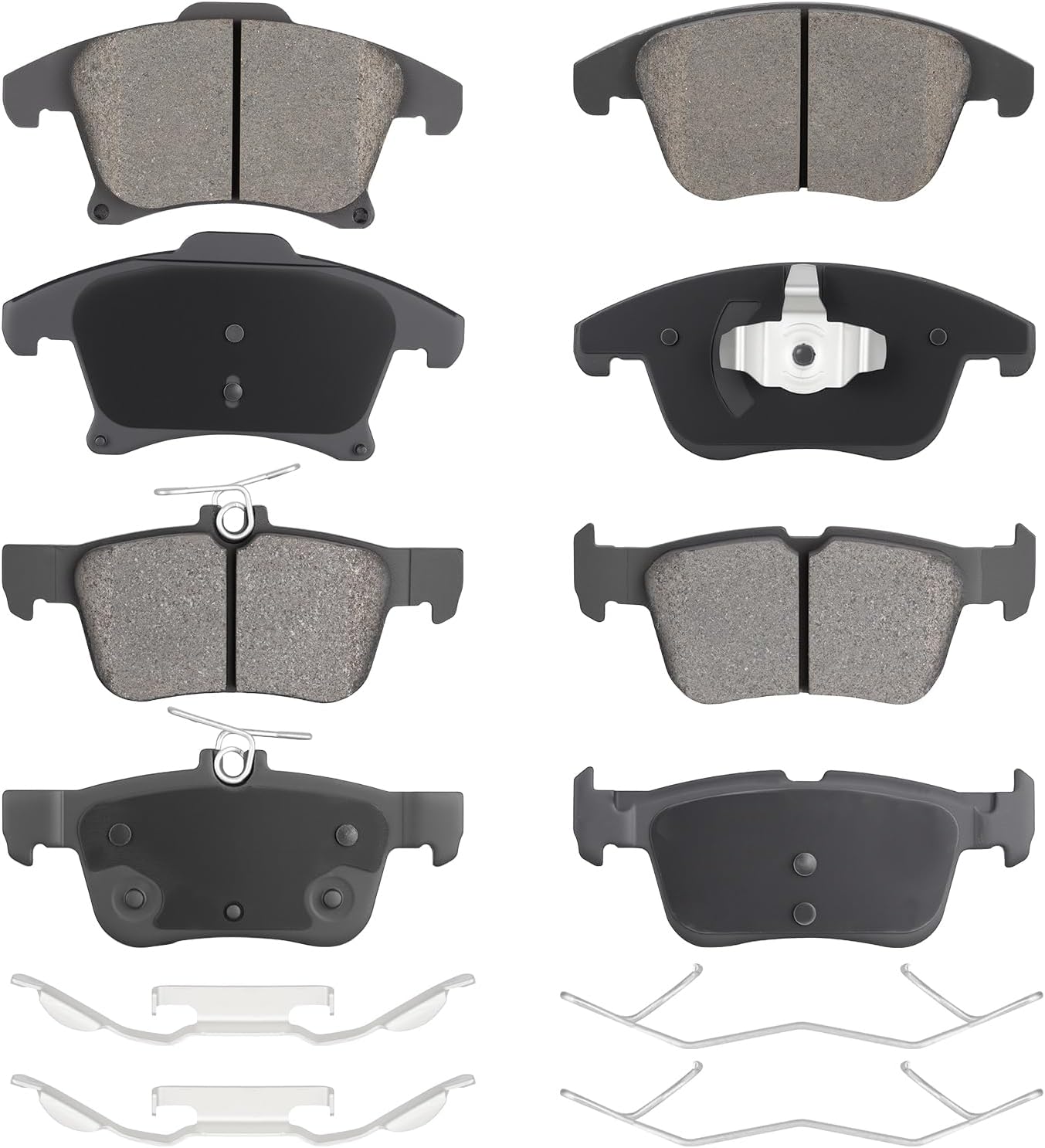 Front Ceramic & Rear Semi-Metallic Brake Pads Set for Ford Fusion 2013-2019 Select Models, for Lincoln MKZ 2.0L 3.7L 2013-2020, 8PCS