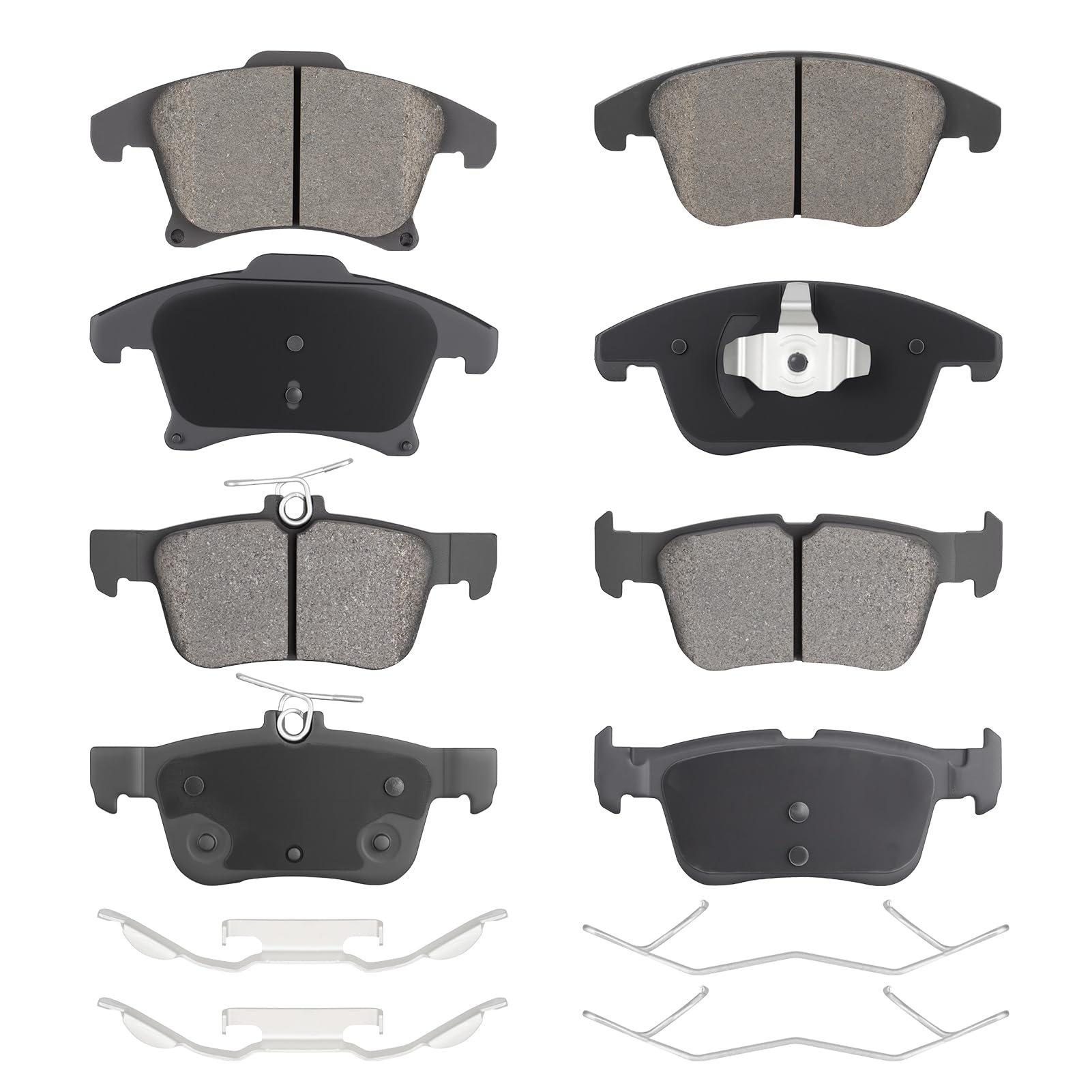 Front Ceramic & Rear Semi-Metallic Brake Pads Set