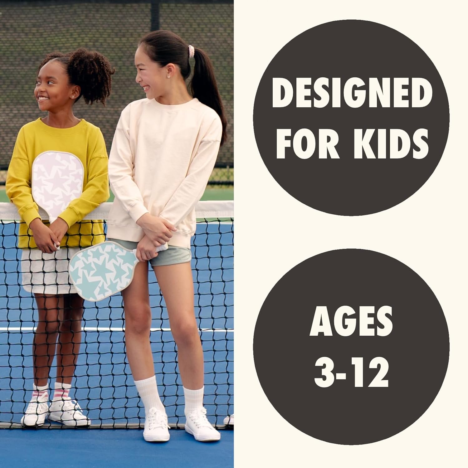 Youth Pickleball Paddle - Child Size Paddle for Kids 12 and Under, Small and Lightweight Pickleball Paddle for Kids and Beginners, Durable Paddle for Children