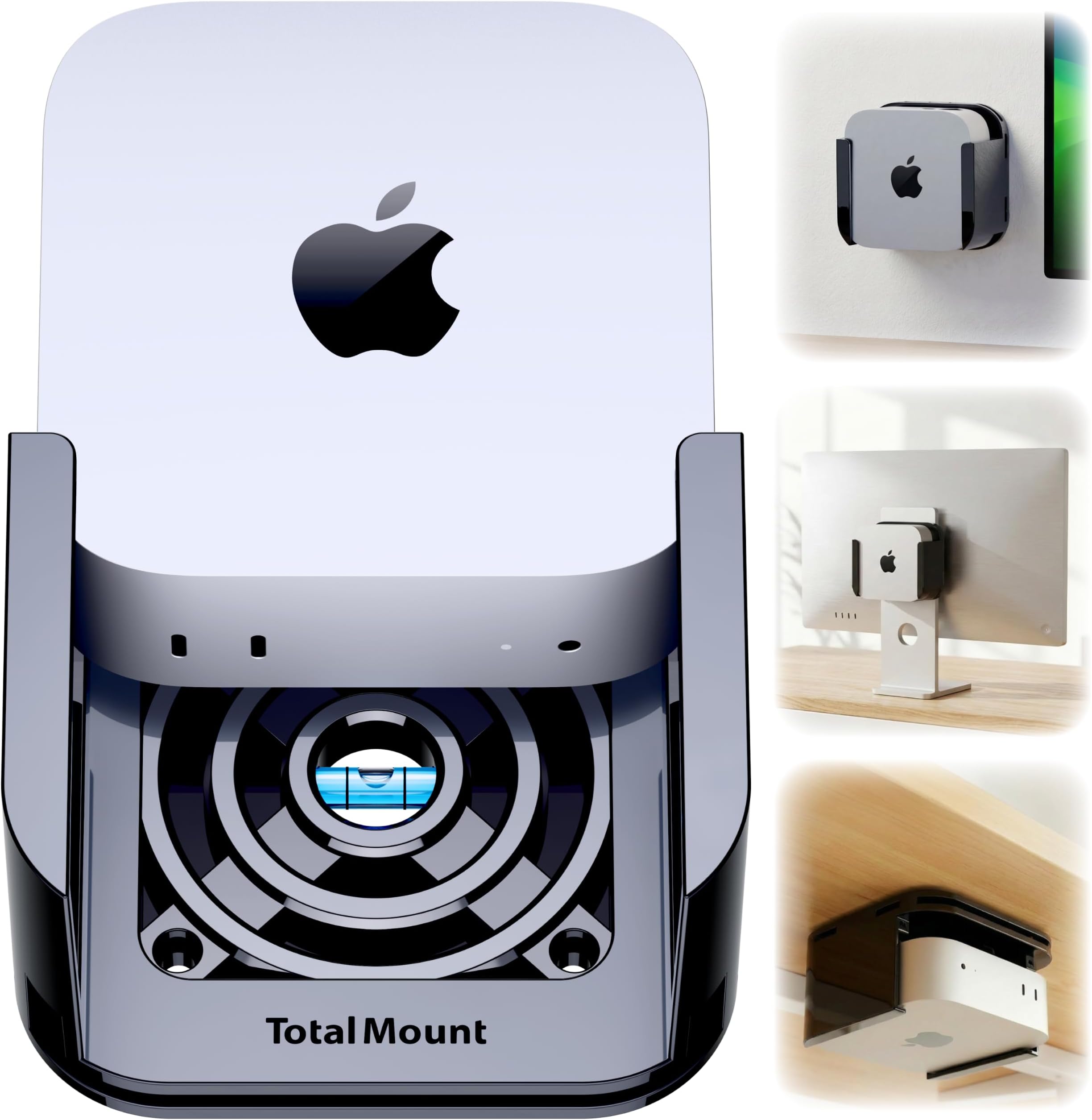 TotalMount for Mac mini – Cooling Vents – Wi-Fi Safe – Premium Quality | Designed in the USA (Mount Under Desk, to Wall, or on Monitor)