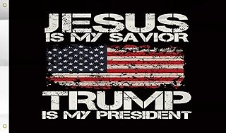 WENWELL Jesus is My Savior Trump is My President flag 3x5 Ft,Durable and Fade-Resistant,Perfect for Indoor and Outdoor Display