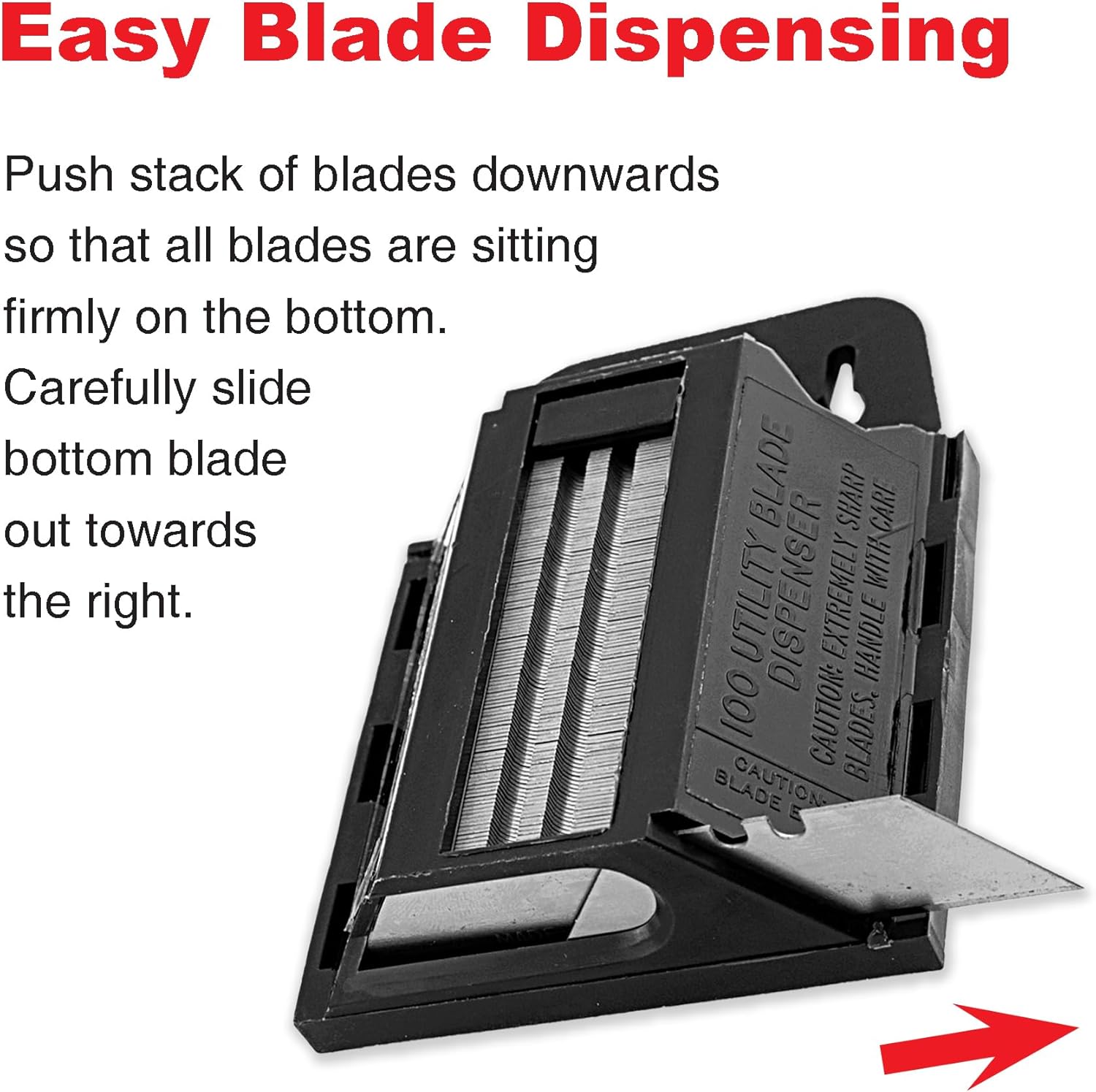 IVY Classic 11178 Heavy Duty USA Utility Knife Blades with Dispenser, 100 Pack