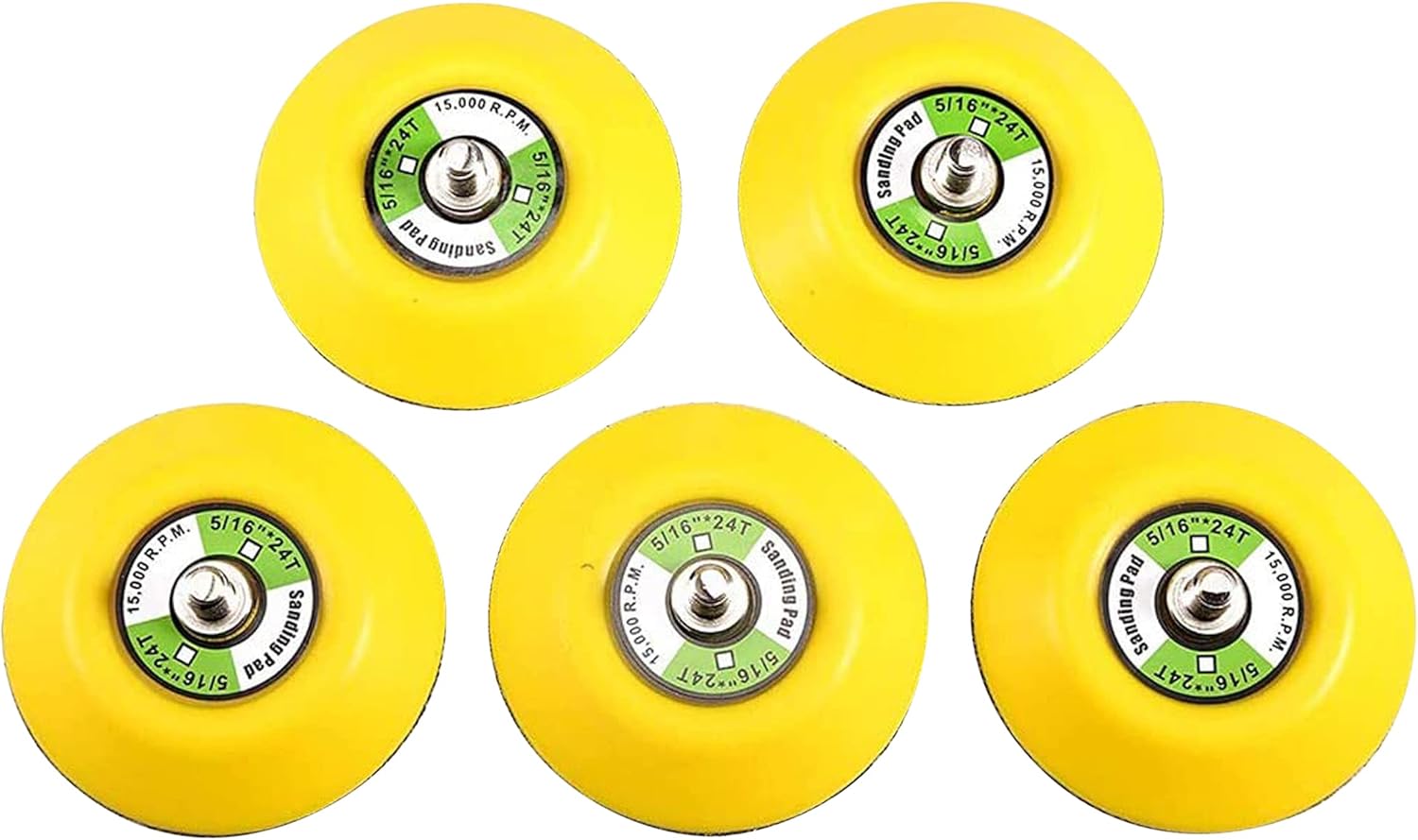 5Pcs 3-Inch Hook and Loop Backing Pad Sanding Pads for Dual Action Orbital Sanders, 1/4"-20 Thread | 15,000 RPM