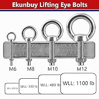 Vista 4 de Pernos de ojo de hombro de elevación, perno de tornillo de acero inoxidable 304 de alta resistencia con anillo de elevación roscado con arandelas