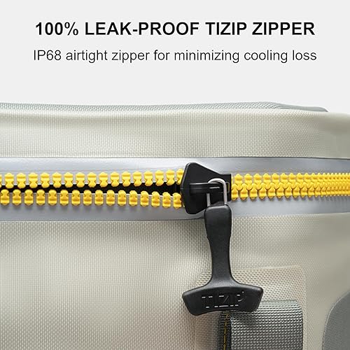 Miniatura 3 de SPARTER Enfriador suave portátil de 12 latas, IP68 Tizip cremallera a prueba de fugas para camping, pesca, playa, aire libre, hielera aislada con