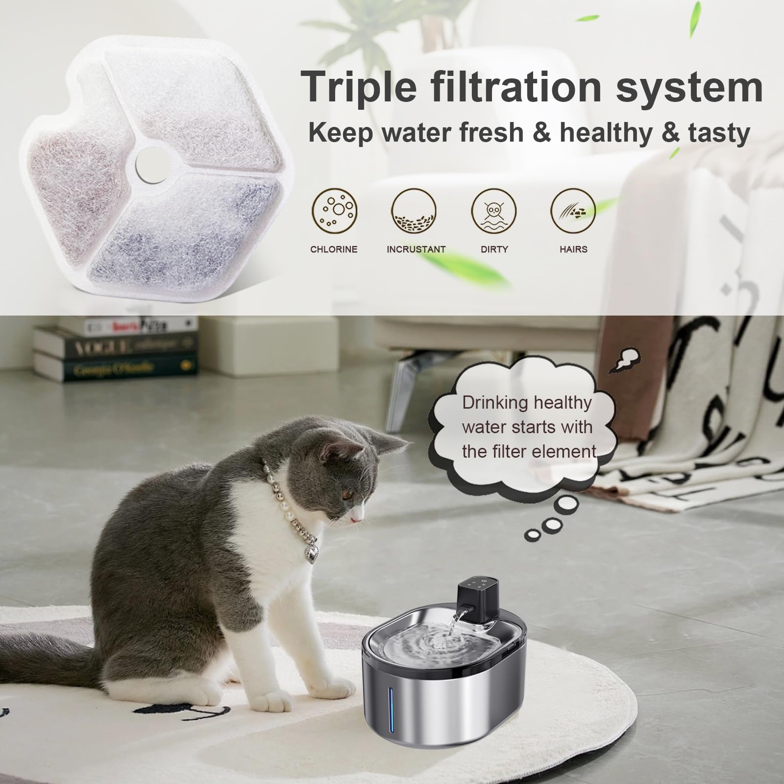 Wireless Cat Water Fountain Stainless Steel, UK | Ubuy - View #8