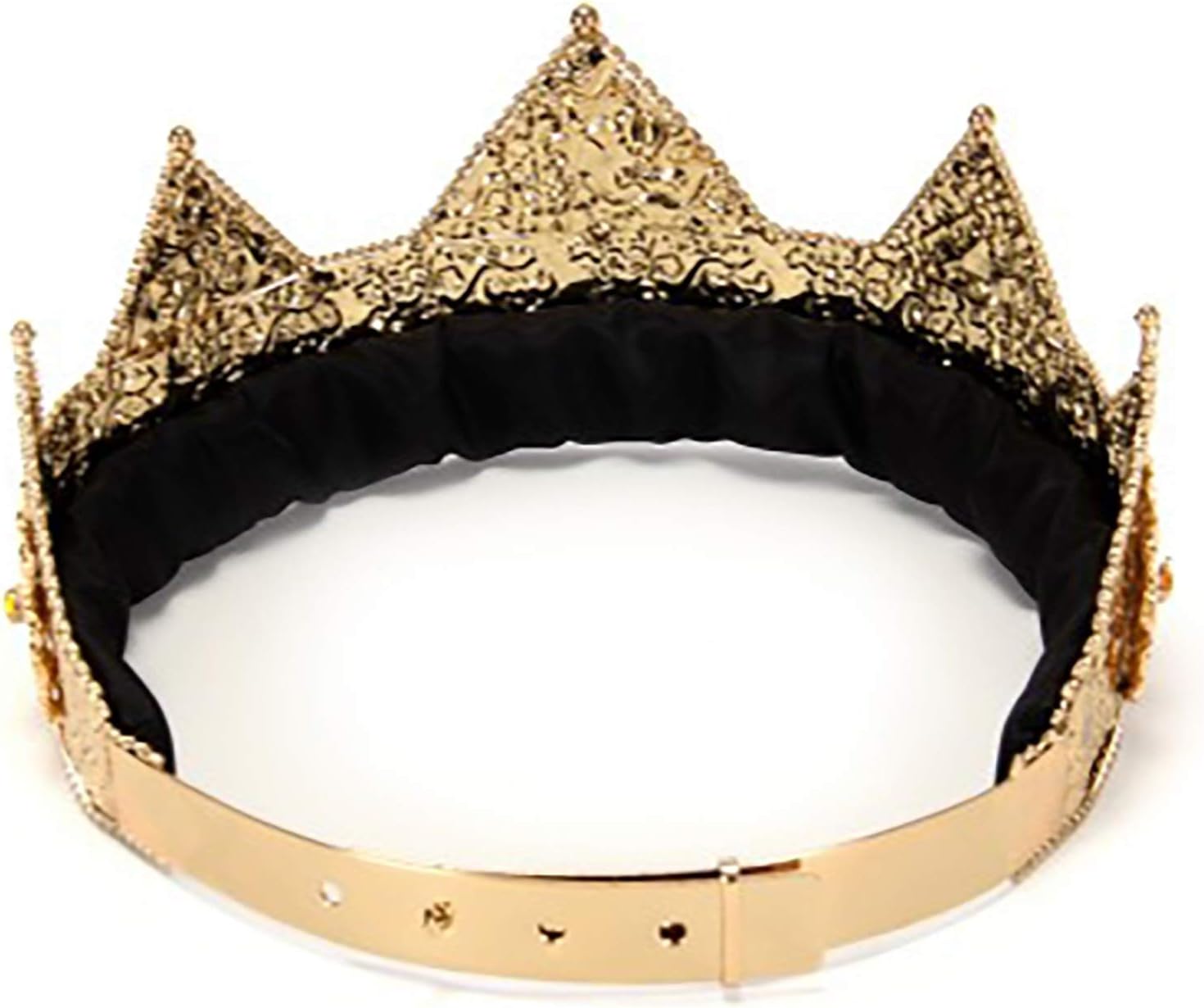 elope Gold Ladies Adjustable Crown - 3-Inch Pointed Tiara with Foam Padding, One Size, Costume Accessory