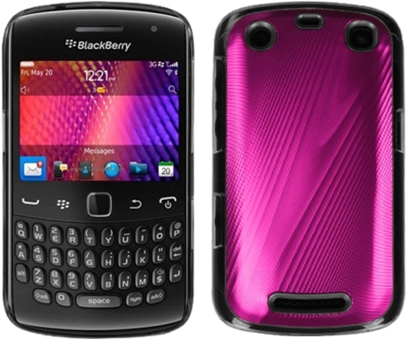MYBAT BB9360HPCBKCO001NP Premium Metallic Cosmo Case for BlackBerry Curve 9360-1 Pack - Retail Packaging - Hot Pink