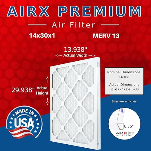 Miniatura 2 de AIRX FILTERS WICKED CLEAN AIR. Filtro de aire acondicionado plisado electrostático MERV 13 de 14 x 30 x 1, paquete de 6 filtros HVAC para horno de CA