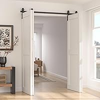 Vista 35 de CCJH 10.6FT/127’’ Sliding Track Bi-Folding Barn Door Hardware Kit Top Mount for 8 Doors,Max Door Width 15.6'', Heavy Duty (No Doors, Hardware Only)