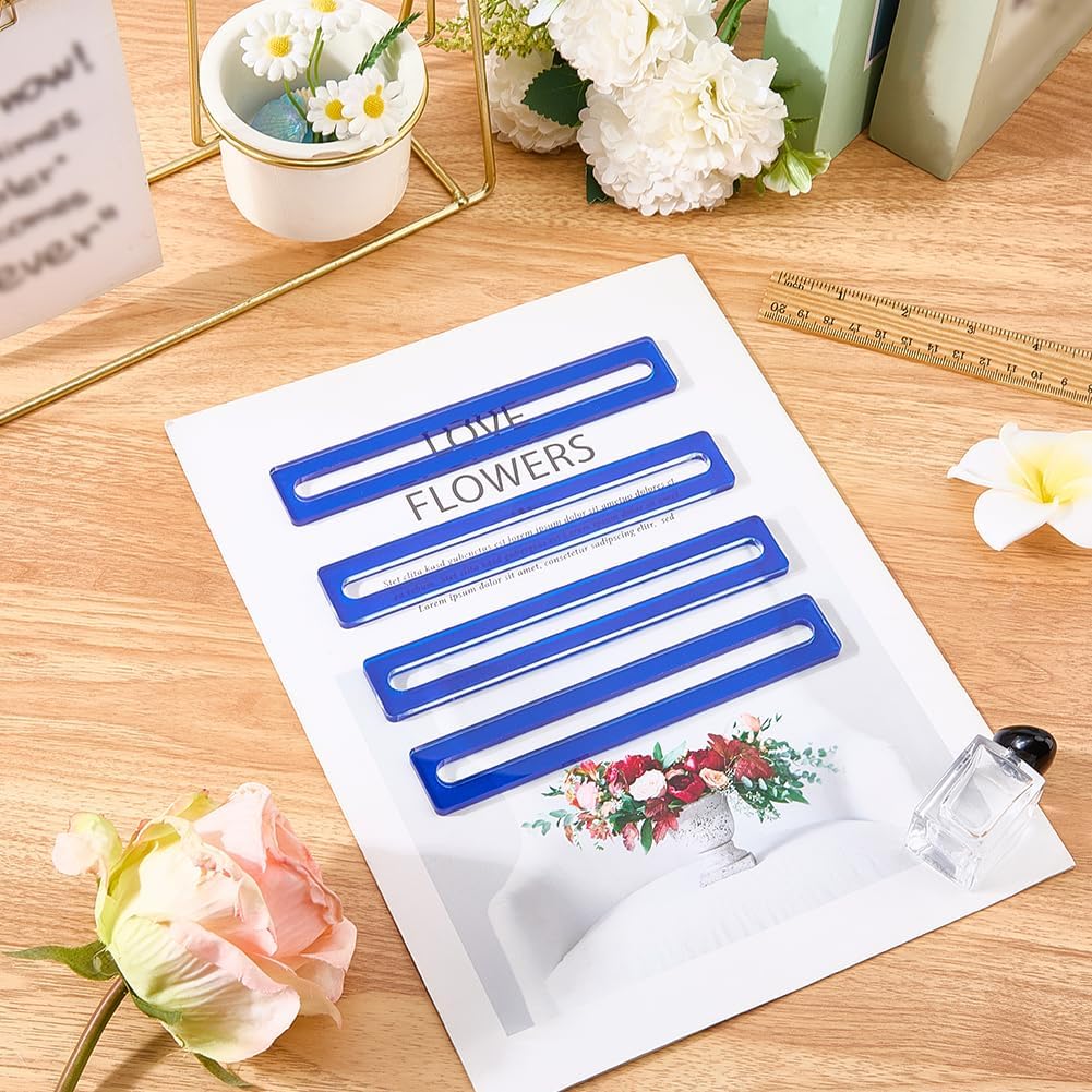 CRASPIRE 4PCS Mahjong Line Finder Acrylic Royal Blue Mahjong Rules Helper Beginner Card Line Guide Bright Reader Tracker Mah Jongg Accessories Gifts for Players Guided Reading Highlight Bar