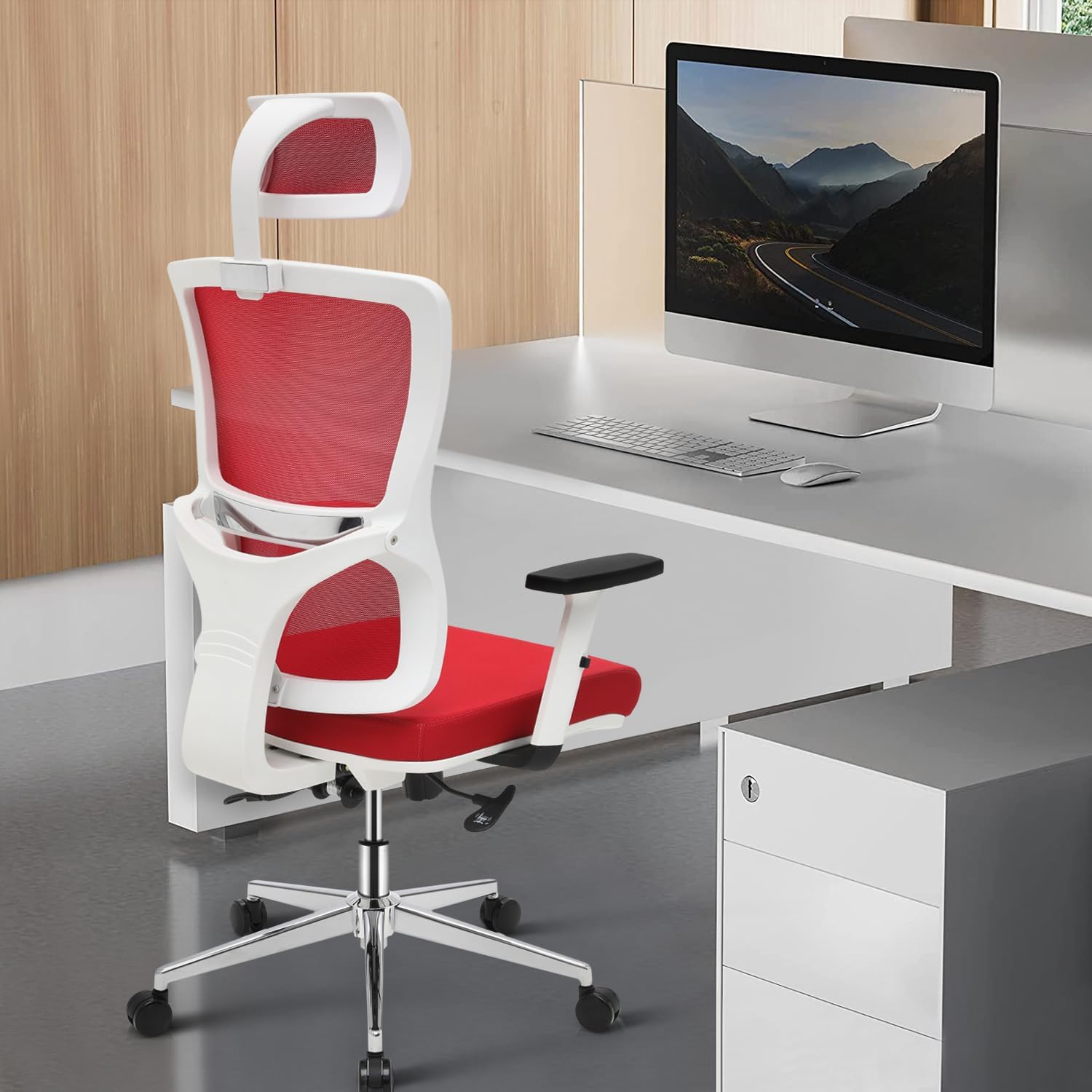Product dimensions of the MoNiBloom Ergonomic Office Chair