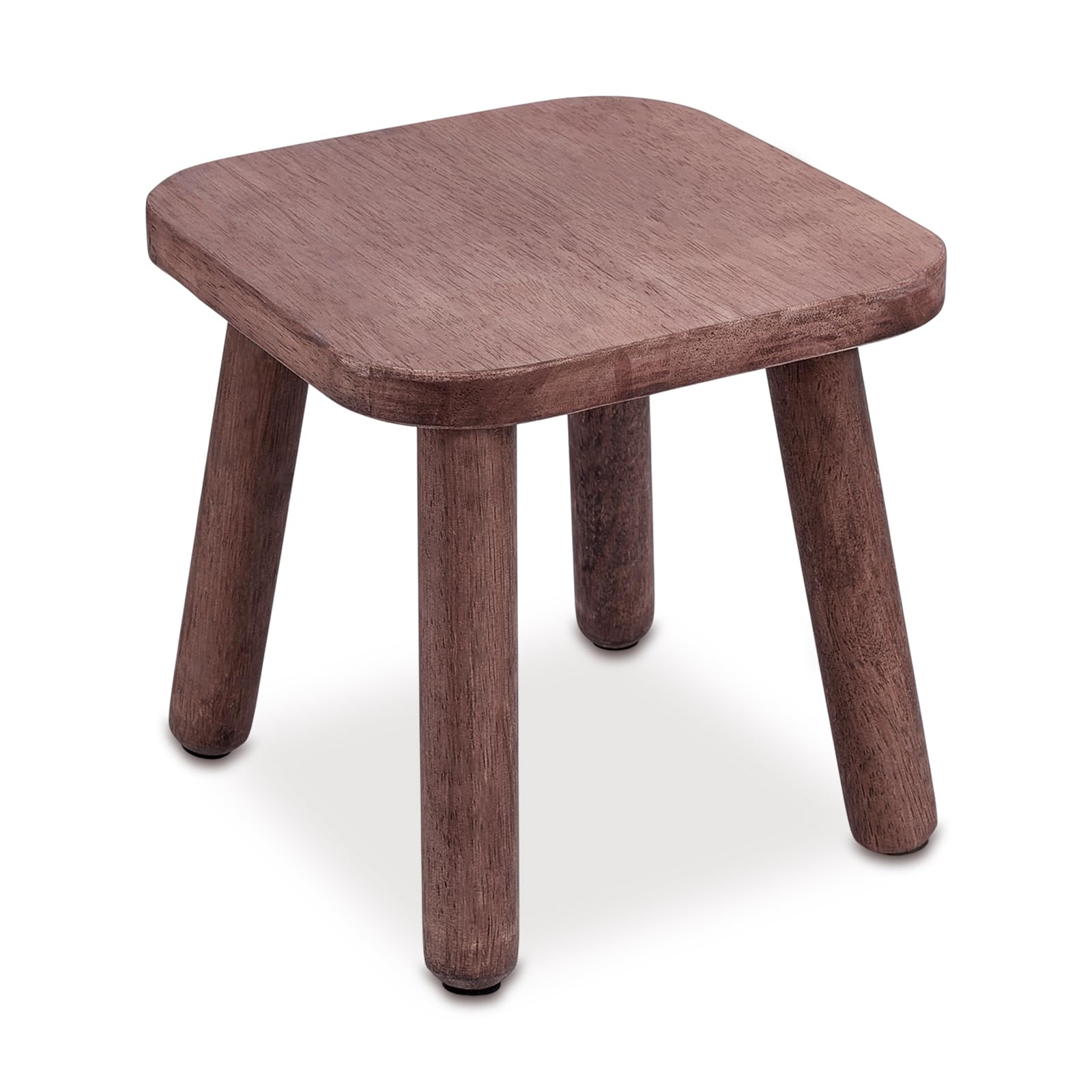 AHANDMAKER 1pc Wooden Step Stool 9in Small Stool for Adults Plant Stool with Detachable Assembled Legs for Bathroom Bedroom Kitchen Garden Patio Home Decoration, Brown