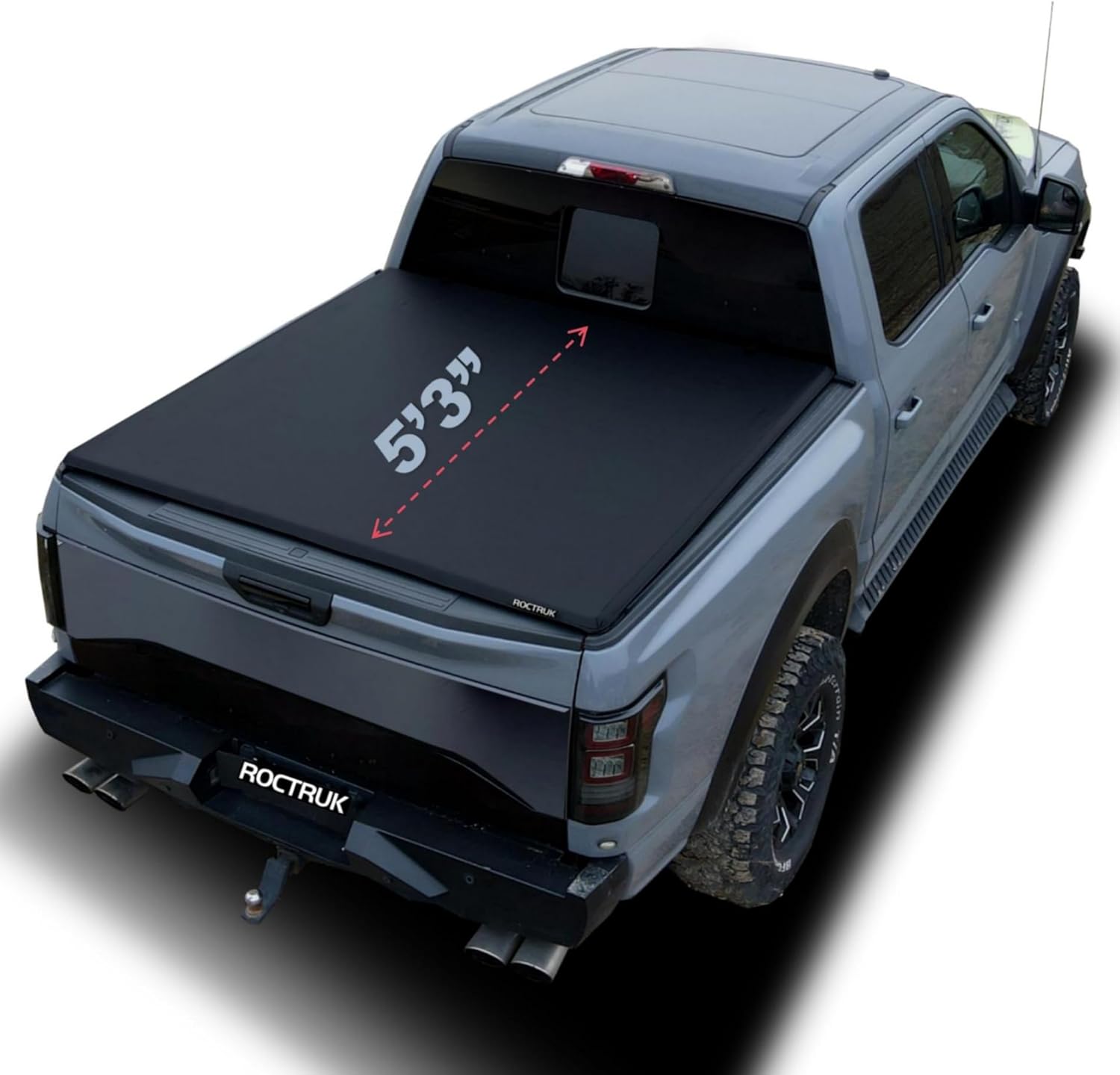 5'3" Soft Roll Up Tonneau Cover Compatible for 2005-2012 Dodge Dakota Vinyl Short Truck Bed Cover