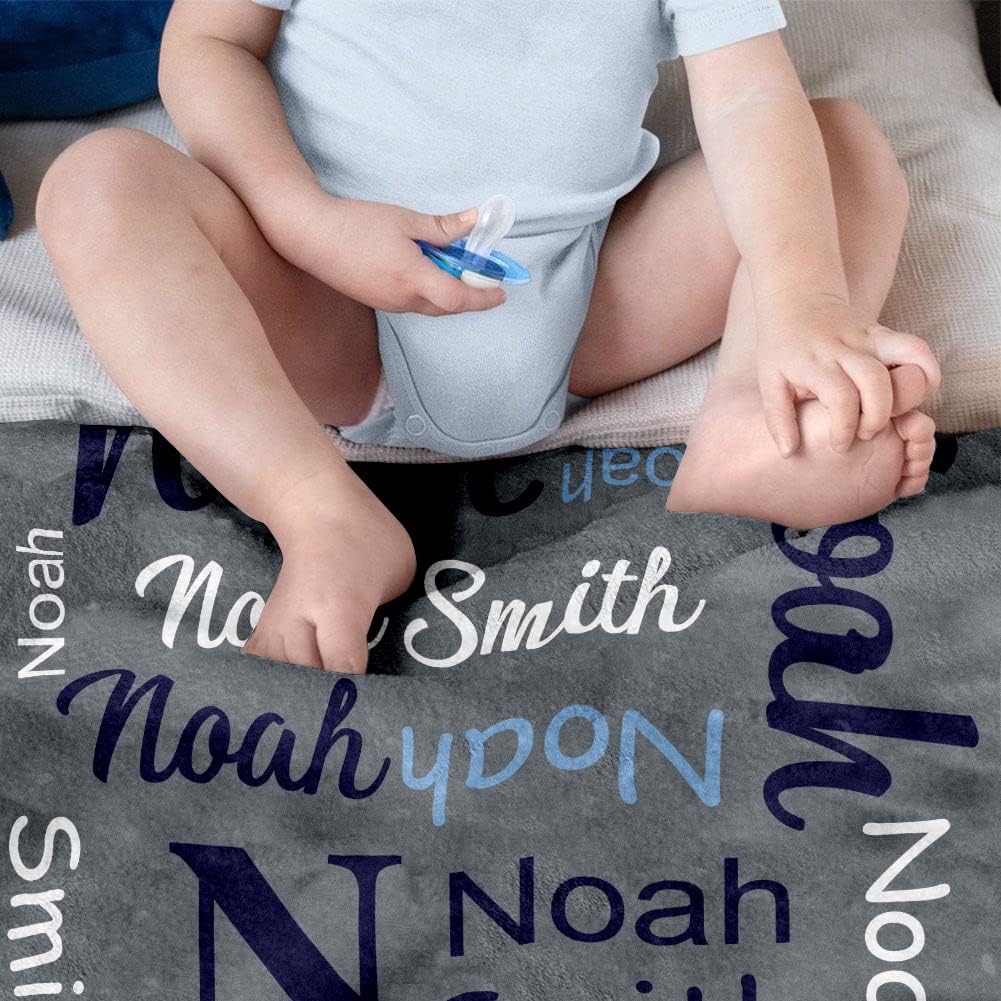 Novgarden Personalized Baby Blankets for Teen Boys, Custom Blanket with Name Flannel Kids Throw Blanket Baby Essentials Personalized Easter Gifts for Teen Girls