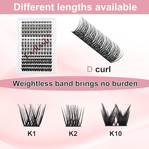 Miniatura 2 de Extensiones de pestañas individuales, 3 estilos, 150 unidades, extensiones de pestañas para colocar en casa, rizo D, bandeja mixta