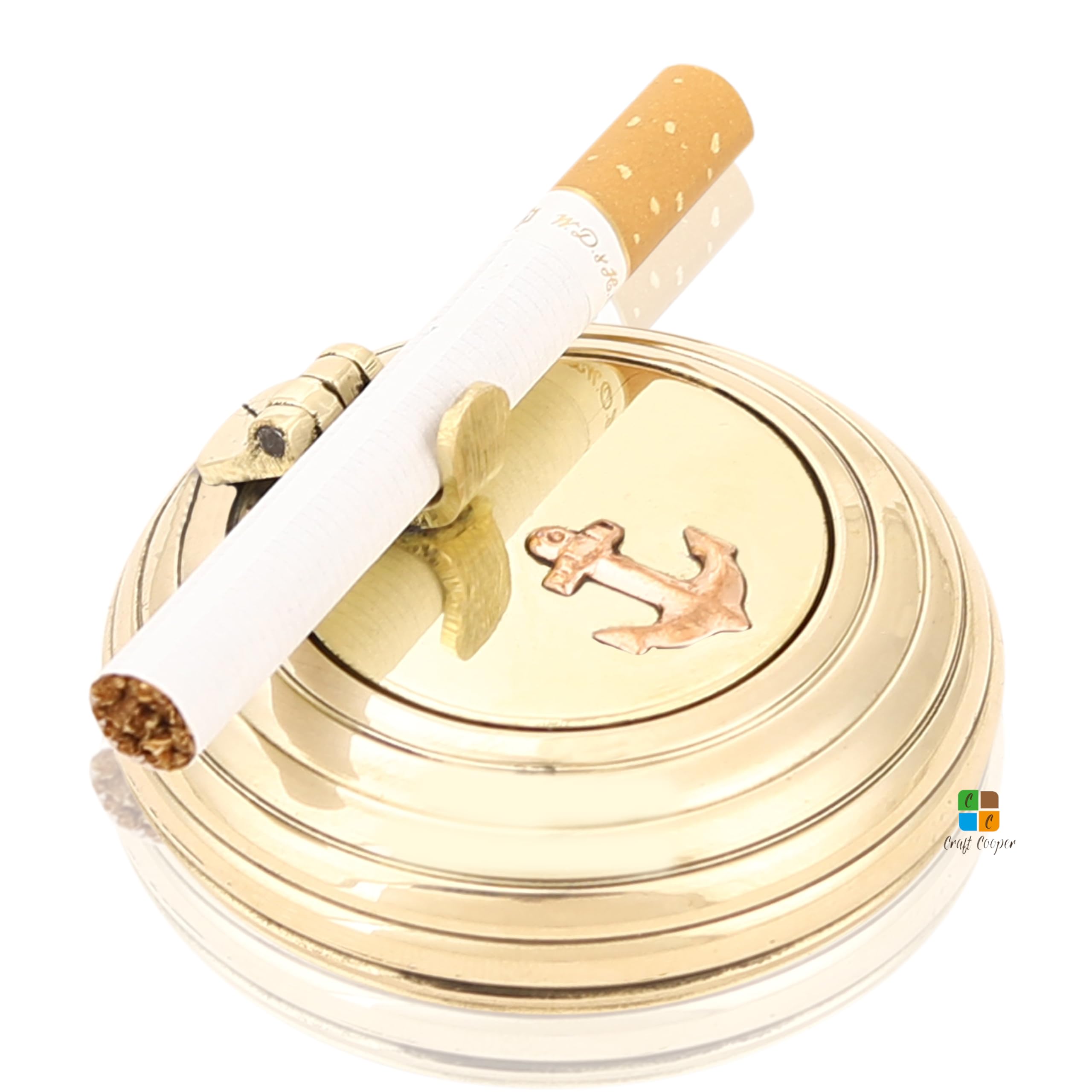 Craft Cooper || Brass Ashtrays For Cigarettes,Cigar Ashtrays,Portable Decorative Modern Ashtray,Modern Stylish Style,For Home Office Indoor Outdoor Patio Use, Fancy Cute Cool Ash Tray-image-24