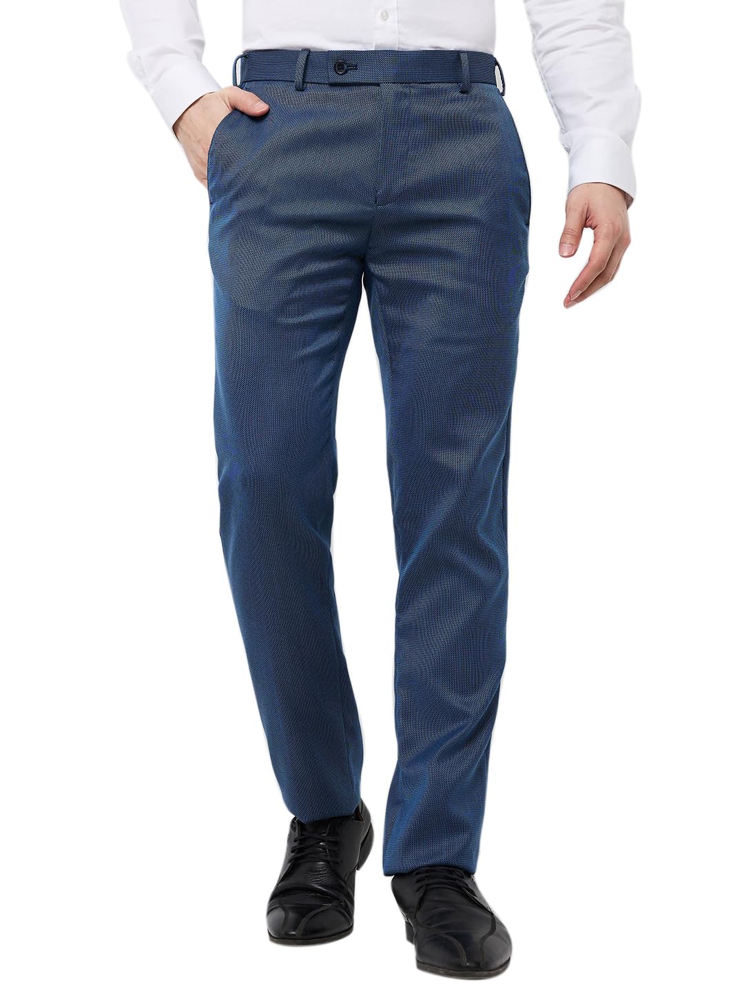 raymond Men Slim Fit Structure Pattern Poly Viscose Blend Pleatless Formal Trouser-picture-21
